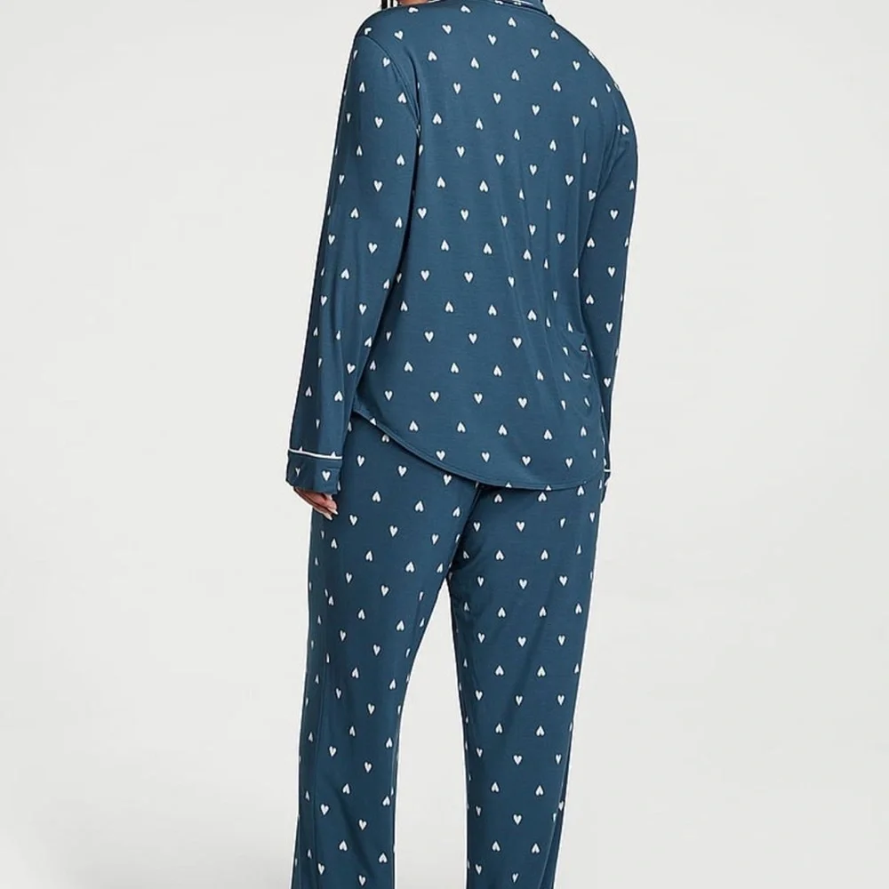 Women's Victoria’s Secret Blue Heart Pajama Set - Picture 3 of 4